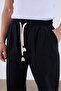 Linen Waist-Tie Baggy Trousers - 4