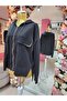 Women's Black Zip-Up Stone Embroidered Hooded Jacket - 3