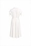 Apolete Lace-Up Belted Dress from the Shoulders Ecru - 6