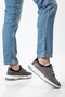 Genuine Leather Men's Casual Shoes Gray Light Sole with Stretchable Upper - 4