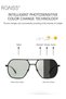 Men's Polarized Square Sunglasses UV400 Protection Sun Glasses Aluminum Magnesium Alloy Frame Color Changing Glasses for Driving Fishing Golfing Traveling Gradient Grey Lens - 3