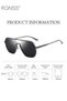 Men's Polarized Sunglasses Black Gray Polygon Lens UV400 Aluminum Magnesium Alloy Arms for Driving Traveling Hunting with Case Gun Color - 3