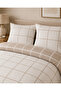 Line Patterned Double 200 X 240 Duvet Cover Set with Elastic Sheets - 2