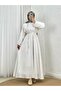 Dilgenur Shoulder Ruffle Chiffon Dress-Bn4635 White - 2