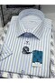 Classic Short Sleeve Linen Cotton Breathable Fabric Men's Shirt with Gift Box Fs-004571 - Light Blue - 2