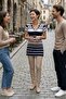 V-Neck Viscose Dress-Striped Navy Blue White - 4