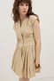 Beige Mini Poplin Women's Dress - 3