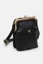 Women's Black Burs Detailed 3-Compartment Crossbody and Shoulder Bag
