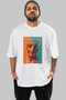 For Dog Lovers 1 White Oversized T-Shirt with Front Dog Print 100% Cotton Unisex Dog Lover Premium Design - 2