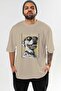 For Dog Lovers 54 Front Dog Printed Beige Oversize T-Shirt 100% Cotton Unisex Dog Lover Premium Design - 2