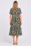 Women's Plus Size Black, Woven Viscose Fabric, V-Neck, Short Sleeve, Side Pocket Dress 65N39546 - 8
