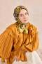 Twill Silk Scarf Stripe Mustard