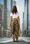 Camouflage Pattern Tracksuit Bermuda Shorts with Side Stripes - 8