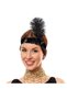 Black Color Charleston Headpiece 90S 80S Feathered Hair Band Bsk2026 - 2