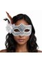 Silver color feathered prom mask women party accessory - 4