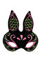 Black Color Pink Gold Glittery Black Suede Coated Rabbit Mask 18X16 cm - 2