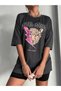 Women's / Girls Smoked Oversize T-Shirt Wild and Printed - 5