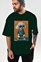 For Dog Lovers 44 Front Dog Printed Green Oversize T-Shirt 100% Cotton Unisex Dog Lover Premium Design - 6