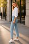 Tof Women's Light Blue Mom Lycra Jean Jeans Trousers New-5 - 2