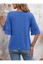 Women's Short Sleeve V-Neck Viscose Blouse - 4