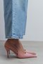 Mehru Dried Rose Patent Leather Belt Detail Pointed Toe Women's Heeled Shoes - 7