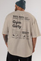 Gym Girly Oversize Back Printed Beige T-Shirt 100% Cotton Streetwear Premium Comfortable Fit - 5