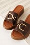 Bitter Brown Genuine Leather Slippers Tr31My63H - 4