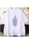 Colorful Straw Printed Oversize Loose Boyfriend T-Shirt - 3
