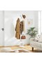(bj24 White)Modern Tree-Shaped Coat Rack Stand with Hooks & 2 Storage Baskets, Metal Freestanding Clothes Hanger for Entryway Bedroom - 7