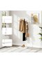 (bj16-White)Modern Freestanding Coat Rack with Marble Base & Hooks, Metal Garment Rack for Clothes, Bags & Shoes, for Entryway Bedroom - 4