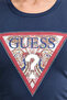 Short Sleeve Crew Neck Shawl Patterned Triangle Women's Navy Blue T-Shirt W6Yi25K4344-G7P1 - 4