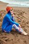 Full Covered Hijab Swimsuit Set Lycra Flexible Cobalt Blue 4 Pieces – M2483 - 3