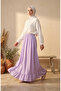 Elastic Waist Polka Dot Patterned Skirt 0306-02 Lilac - 2
