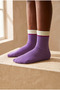 Girl's Striped Socks Purple-White