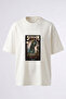 Scream Ghostface Design Back Printed Cotton White Oversize T-Shirt
