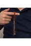 Burgundy Amber Crimped Amber Prayer Beads with Metal Tassels - 3