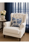 Navy Blue Duck Fabric French Villagers Patterned Decorative Throw Pillow Cover - Dowry Set of 2 - 4