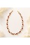 Gold Color Red Stone Elegant Branch Design Women's Necklace – Stylish Necklace with a Luxurious and Sparkling Look