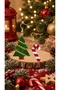 Miyuki Beads Handmade Candy Cane and Pine Tree Earrings New Year Christmas Noel - 5
