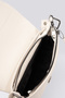 Women's Ecru Genuine Leather Mini Luxury Flap Shoulder Bag with Adjustable Strap - 6