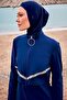 Full Covered Hijab Swimsuit Set Navy Blue 4 Pieces – M2411 - 4