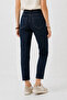Women's Norah Deep Dark Blue Jeans with Elastic Waist - Deep Dark Blue - 5