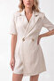 Cream Linen Look Cotton Shorts Overalls - 8