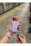 iPhone 17 Pro Soft Silicone Velvet Phone Case with Strap, Cord 130 cm - 3