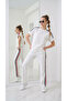 Women's colorful striped crew neck short sleeve top and pocketed modal pant set - 7