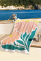 Floral Patterned Bohemian Beach Towel-Mediterranean Pastel Floral Pool Sea Bath Quick Drying Seaside Cover-Up - 7