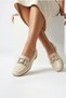 Women's Loafer Ballet Flats with Gold Buckle, Daily Comfortable Office Shoes, Non-Slip Sole, Stylish Classic - 6