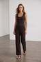 Bitter brown palazzo pants and buttoned vest top and bottom set alc-x15544 - 4