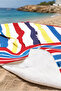 Striped Geometric Modern Beach Towel Coverlet - Marine Color Block Quick-Dry Microfiber Towel Coverlet - 3