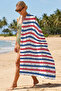 Striped Heart Marine Beach Towel - Navy Blue Red Modern Coastal Pool Quick Drying Towel Cover - 2